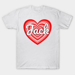 I Love Jack Heart Jack Name Funny Jack T-Shirt